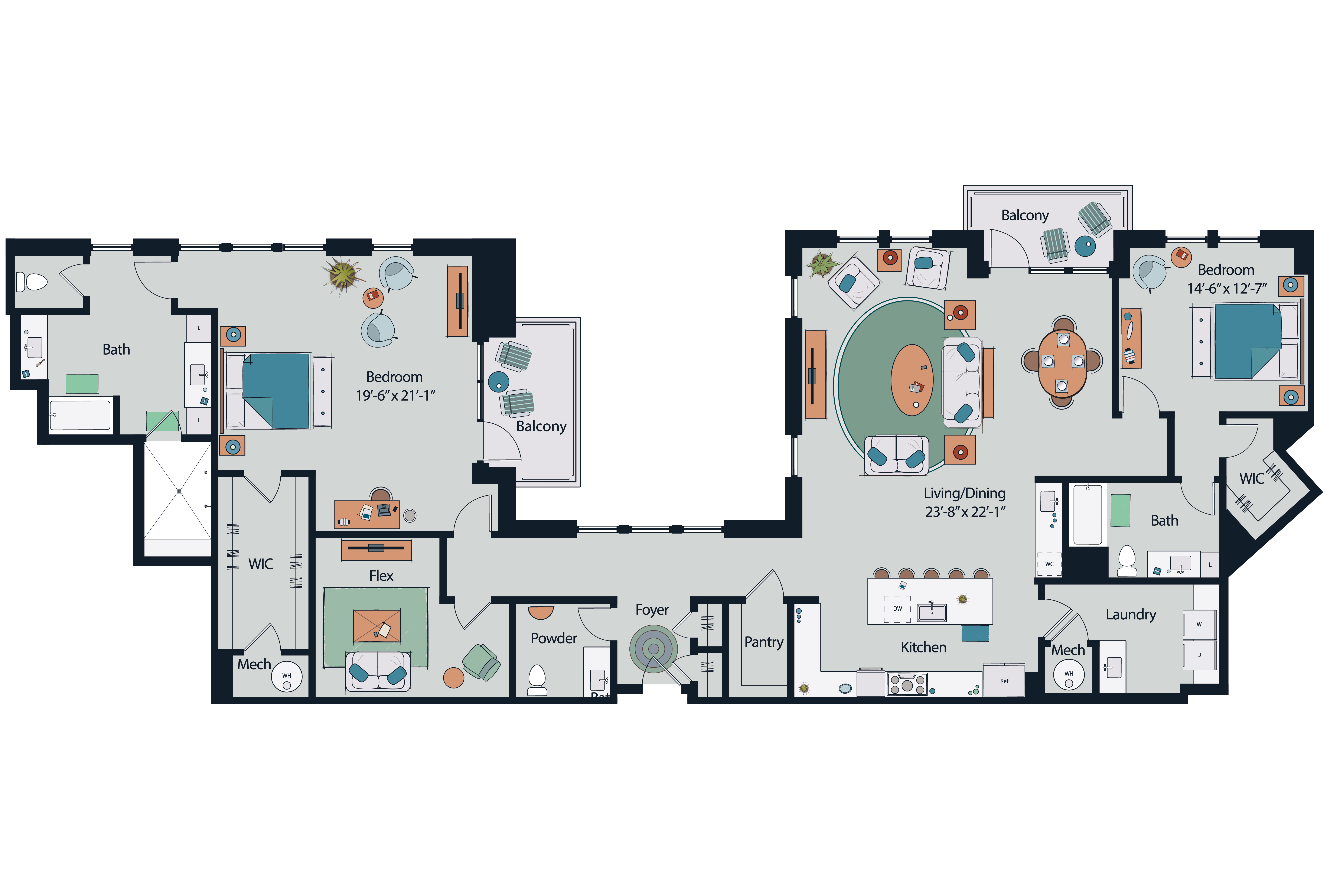 Floor plan layout diagram for PH6